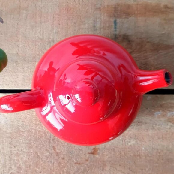 Vintage Hayhoe Flowerdale Single Serve Small Red Ceramic Teapot, Canada Pottery - Picture 3 of 10